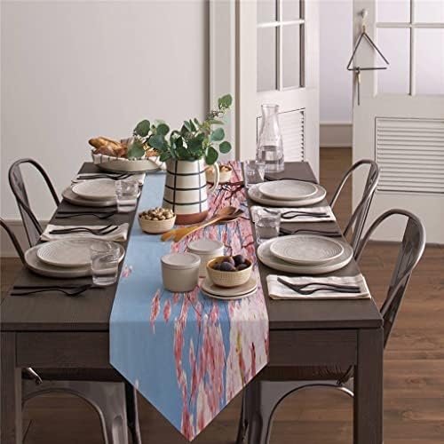 JAHH Pembe Kiraz Çiçekleri Masa Koşucu Mutfak Yemek masa süsü Düğün masa süsü Masa Örtüsü ve Placemats (Renk: D,